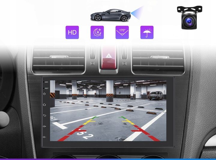 RADIO SAMOCHODOWE 2 DIN ANDROID AUTO CARPLAY 4GB/64GB ANDROID 13 RDS DSP zdjęcie 7