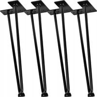 4x METALOWE NOGI STOŁU HAIRPIN LEGS 40 CM 2 PRĘTY