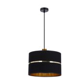Assam lampa wisząca czarny+złoty 1x60W E27 abażur czarny+złoty pasek