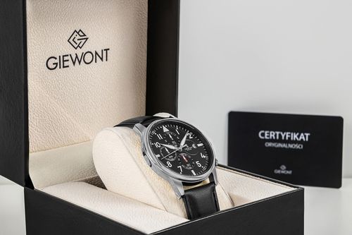 zegarek męski giewont chronograph sapphire czarno srebrny gw5630-a2 na Arena.pl