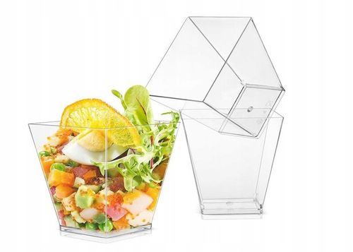 Zestaw Pojemniki piramidki na desery deserki mini 200ml + łyżeczki 50 kompl na Arena.pl