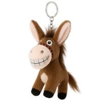 brelok do kluczy, pluszowy osiołek z ogonkiem brąz brl381br