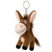 brelok do kluczy, pluszowy osiołek z ogonkiem brąz brl381br
