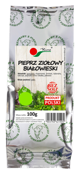 RUNO PIEPRZ ZIOŁOWY BIAŁOWIESKI 100G zdjęcie 1