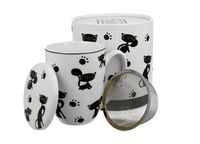 kubek z zaparzaczem 350ml w tubie KOTY CZARNE