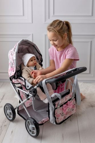 WÓZEK DLA LALEK głeboki spacerowy gondola 3w1 + ŁÓŻECZKO DLA LALKI ZESTAW na Arena.pl