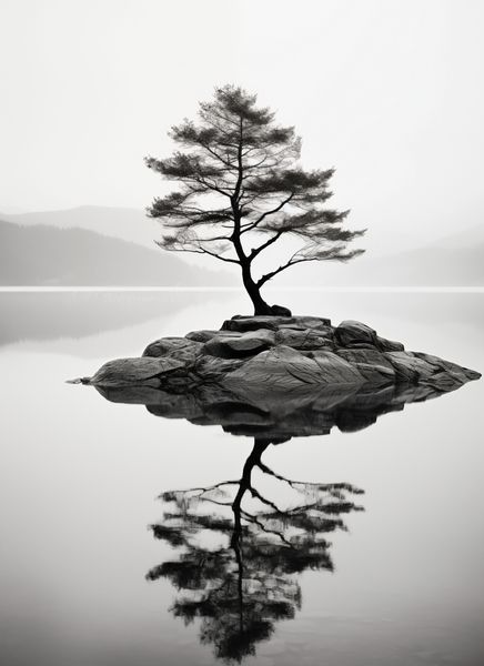 Plakat 40x55cm Samotne Drzewo zdjęcie 1