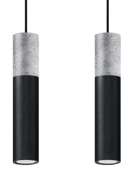 Wisząca LAMPA skandynawska SL.0651 metalowa OPRAWA zwis tuby beton czarne zdjęcie 1