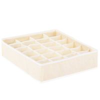 Organizer do szuflady na bieliznę z 24 przegródkami beżowy