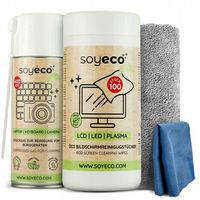 CHUSTECZKI DO CZYSZCZENIA EKRANÓW ŚCIERECZKI EKO 100szt +SPRĘŻONE POWIETRZE