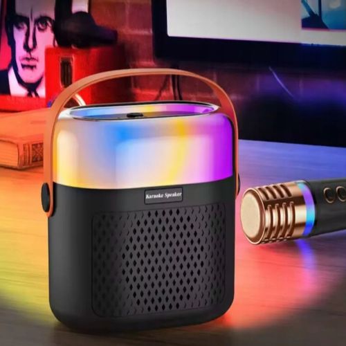 MINI GŁOŚNIK BLUETOOTH 2 MIKROFONY DLA DZIECI ZESTAW DO KARAOKE RGB LED na Arena.pl