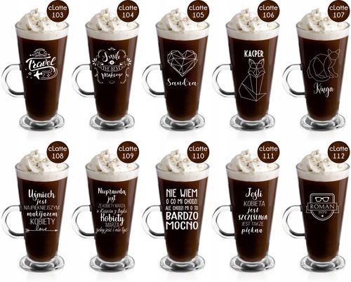 Szklanka kubek latte z grawerem PREZENT dla mamy na Arena.pl