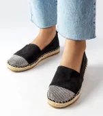 Espadryle damskie czarne płaskie wsuwane Magali 38