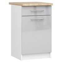 SZAFKA KUCHENNA OLIWIA 50 cm SZ1 + BLAT BIAŁA / METALIK POŁYSK