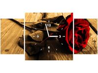 80X40CM ZEGAR RÓŻA SEPII OBRAZ