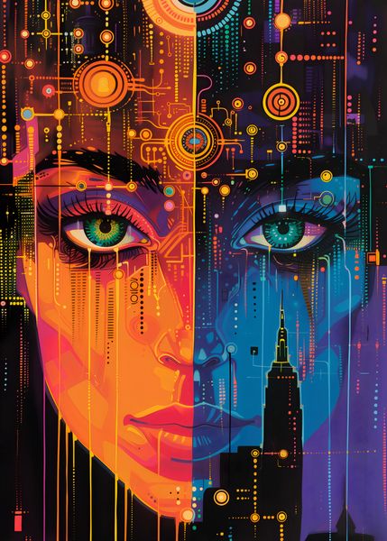 Plakat 50x70cm Cyfrowa Psyche zdjęcie 1