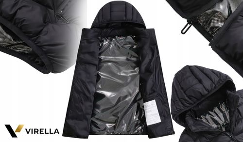 KURTKA ZIMOWA Z KAPTUREM PIKOWANA PODGRZEWANA 21 STREF USB L + POWERBANK na Arena.pl