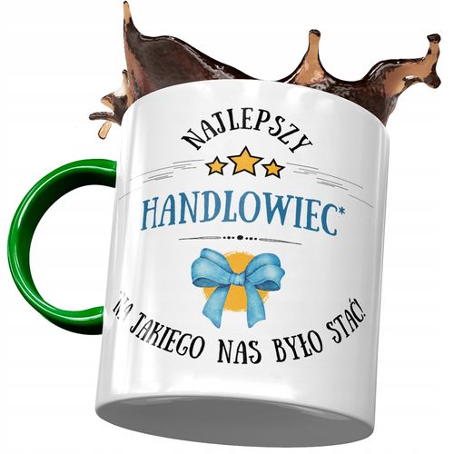 Kubek Zielony Dla Handlowca Najlepszy Handlowiec Z Nadrukiem Ze Zdjęciem na Arena.pl