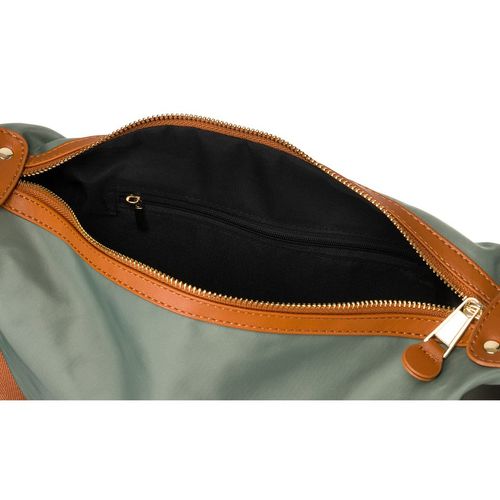 nylonowa listonoszka damska w zielono-brązowym kolorze z zewnętrzną na Arena.pl