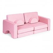 SOFA MODUŁOWA DZIECIĘCA ECOTOYS 10 ELEMENTÓW RÓŻOWA PIANKA