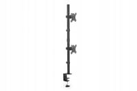 Uchwyt biurkowy DIGITUS pionowy 2xLCD max. 32" 8kg, zaciskowy czarny