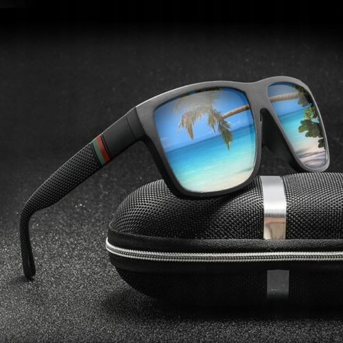 OKULARY PRZECIWSŁONECZNE MĘSKIE POLARYZACYJNE Z ETUI GRATIS DUŻE CZARNE na Arena.pl