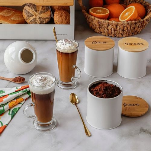 Wysokie SZKLANKI DO LATTE herbaty ZESTAW SZKLANEK do kawy 6szt + ŁYŻECZKI na Arena.pl