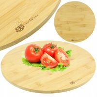 BAMBUSOWA TACA OBROTOWA OKRĄGŁA DO KROJENIA MIĘSA PIECZYWA WARZYW 30 CM