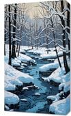 Obraz 40x70cm Rzeka przy Zimowej Porze