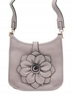 Maxfly - torebka listonoszka skóra ekologiczna kwiat 3D fioletowy H503