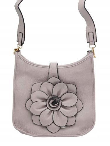 Maxfly - torebka listonoszka skóra ekologiczna kwiat 3D fioletowy H503 na Arena.pl