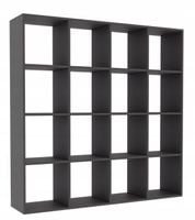 Regał Biurowy Na Segregatory 16 Półek 138 x 138 CM Dwustronny Antracyt