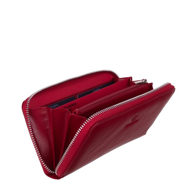 Czerwony Portfel Damski ze Skóry Licowej PD090s165 RFID zdjęcie 3