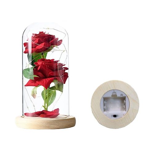 WIECZNA RÓŻA W SZKLE ŚWIECĄCA LED NA PREZENT DZIEŃ BABCI KOBIET na Arena.pl