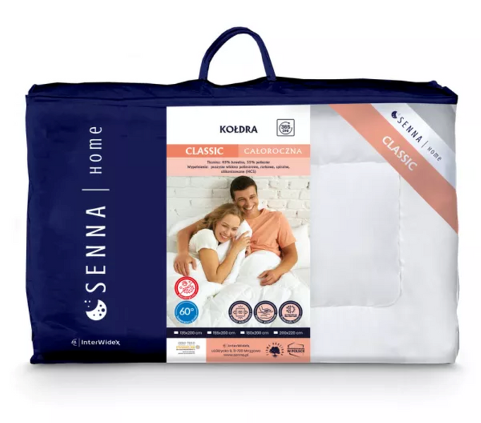 Kołdra całoroczna 135x200cm CLASSIC Biała | Senna Home zdjęcie 3
