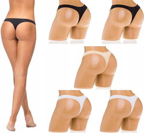 5x Majtki stringi damskie bawełniane wygodne elastyczne seksowne zestaw na Arena.pl