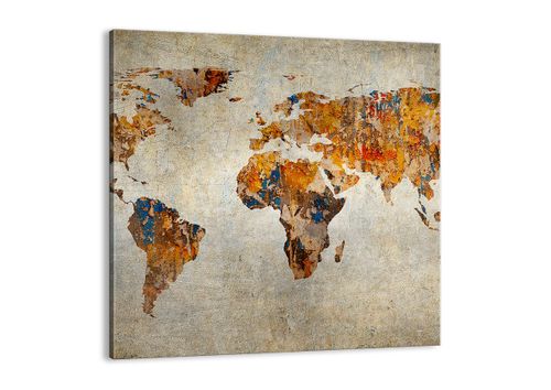 Obraz Na Płótnie - Mapa Kontynent - 40X40 Cm - Ac40X40-2783 na Arena.pl