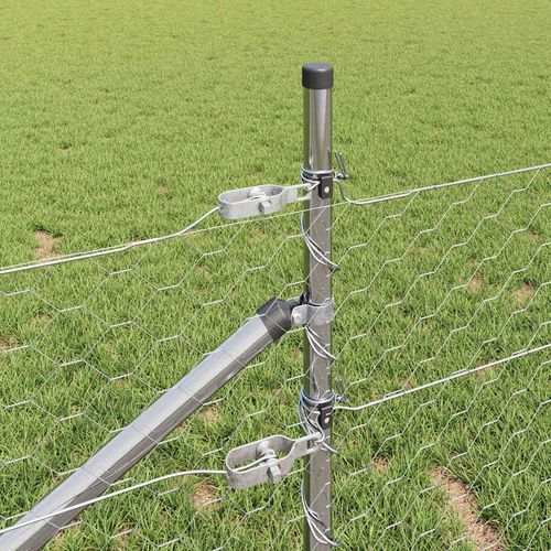 Ogrodzenie z słupkami Srebrny 0.5 x 100 m Stal pokryta PCV na Arena.pl