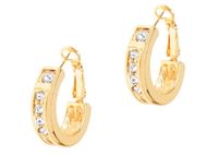 kolczyki półkola z kryształkami (p4809au)