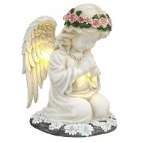 Figurka Świecznik Anioł Dekoracja Posążek Aniołek Solarny Led do Ogrodu