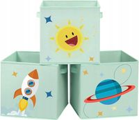 2 x PUDEŁKA NA ZABAWKI 3X DZIECIĘCE SKRZYNKI 30x30 CM ORGANIZERY SKŁADANE W