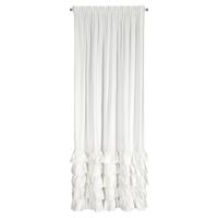 Nowoczesna zasłona na taśmie CARLI welwetowa z falbanami 140X270 biała