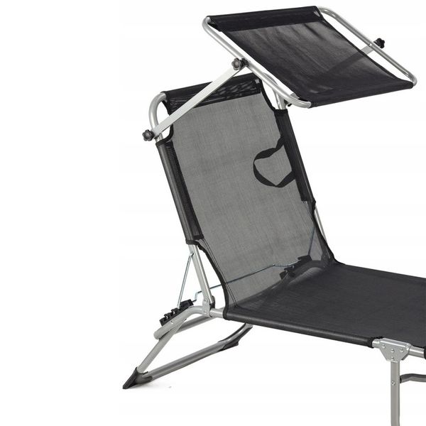 Leżak metal czarny ModernHome zdjęcie 3