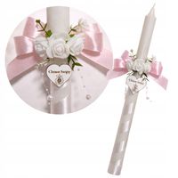 Świeca do Chrztu Świętego ręcznie zdobiona gromnica