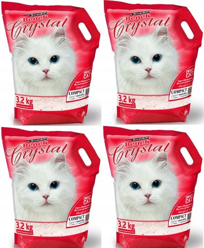 Benek Crystal Compact 4x7,6L Drobnoziarnisty Silikonowy żwirek dla na Arena.pl