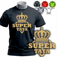 KOSZULKA T-SHIRT MĘSKI - PREZENT NA DZIEŃ OJCA TATY SUPER TATA - L
