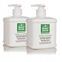 Mydło Biały Jeleń w Płynie z Pompką Hipoalergiczne Naturalne, 500ml x 2