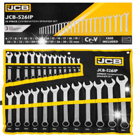 ZESTAW KLUCZ PŁASKO-OCZKOWYCH 25 ELEMENTÓW STAL CRV 6-32 MM JCB