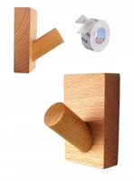 Wieszak Drewniany Samoprzylepny na Ścianę Wieszaki na Ubrania Ścienne Buk