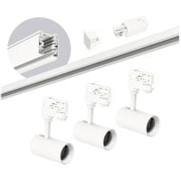 Zestaw szynowy 3 fazowy szyna 2m, 3x Lampa BIAŁY kompletny zestaw